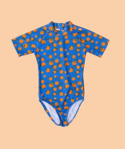 Bañador Manga Corta UPF50+  Naranjas Azul