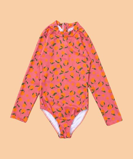 Bañador Manga Larga UPF50+ Naranjas rosa